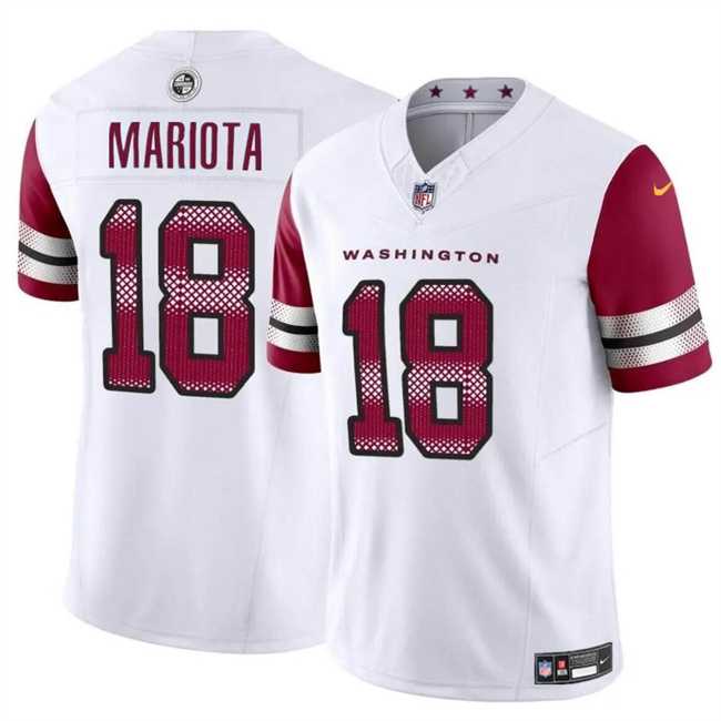 Men & Women & Youth Washington Commanders #18 Marcus Mariota White 2024 F.U.S.E Vapor Limited Stitched Jersey->washington commanders->NFL Jersey